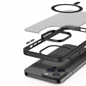 TPU+PC чохол Metal Buttons with MagSafe Colorful для iPhone 15 Pro, Чорний - iPhone 15 Pro - зображення 4 
