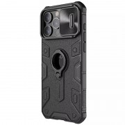 TPU+PC чехол Nillkin CamShield Armor (шторка на камеру) для Apple iPhone 15 Pro Max (6.7"), Черный