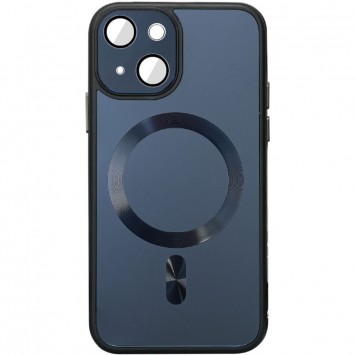 Чорний чохол TPU+Glass Sapphire Midnight з MagSafe для Айфон 14