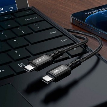 USB кабель Acefast C1-09 USB-C to USB-C PD240W 40Gbps USB 4 aluminum alloy, Black / Gray - Type-C кабели - изображение 2