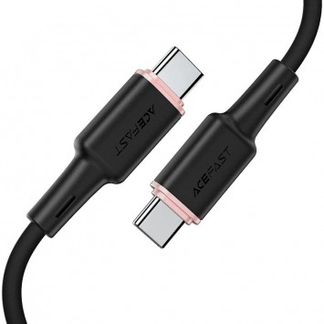 USB кабель Acefast C2-03 USB-C to USB-C zinc alloy silicone (1m), Black - Type-C кабели - изображение 1