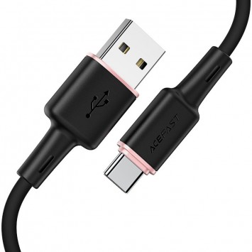 USB кабель Acefast C2-04 USB-A to USB-C zinc alloy silicone (1m), Black - Type-C кабели - изображение 1
