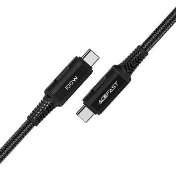 USB кабель Acefast C4-03 USB-C to USB-C 100W aluminum alloy (1m), Black - Type-C кабели - изображение 1