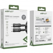 USB кабель Acefast C4-03 USB-C to USB-C 100W алюмінієвий alloy (1m), Black