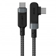 USB кабель Acefast C5-03 USB-C to USB-C 100W прямий англійський алюмінієвий чорний (2m), Black