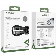 USB кабель Acefast C6-03 USB-C to USB-C 100W zinc alloy digital display braided (1m), Black
