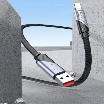 USB кабель Hoco U119 Machine charging data USB to Type-C 5A (1.2m), Black - Type-C кабели - изображение 3