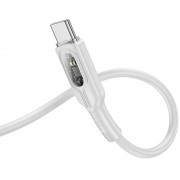 USB кабель Hoco U120 Transparent explore Intelligent Power-off PD 60W Type-C to Type-C (1.2m), Gray