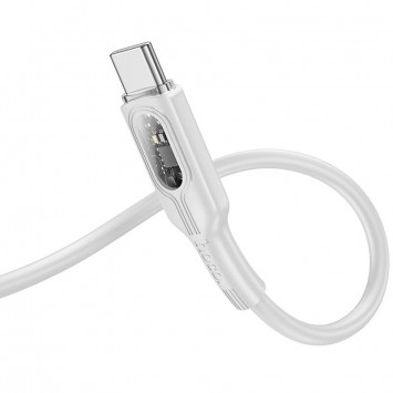 USB кабель Hoco U120 Transparent explore intelligent power-off PD 60W Type-C to Type-C (1.2m), Gray - Type-C кабели - изображение 2