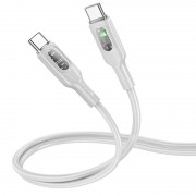 USB кабель Hoco U120 Transparent explore intelligent power-off PD 60W Type-C to Type-C (1.2m), Gray