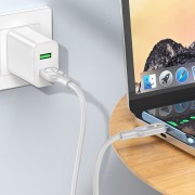 USB кабель Hoco U120 Transparent explore Intelligent Power-off USB to Type-C 5A (1.2m), Сірий