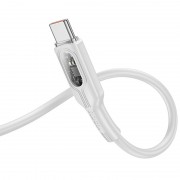 USB кабель Hoco U120 Transparent explore Intelligent Power-off USB to Type-C 5A (1.2m), Сірий