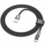 USB кабель Hoco U122 Lantern Transparent Discovery Edition USB to Type-C, Чорний