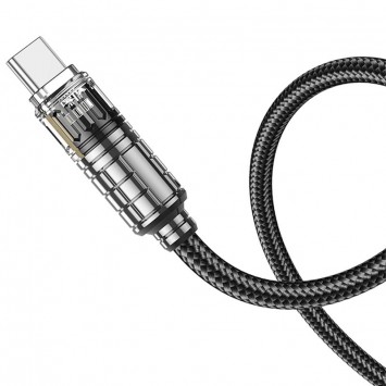 USB кабель Hoco U122 Lantern Transparent Discovery Edition USB to Type-C, Black - Type-C кабелі - зображення 2 