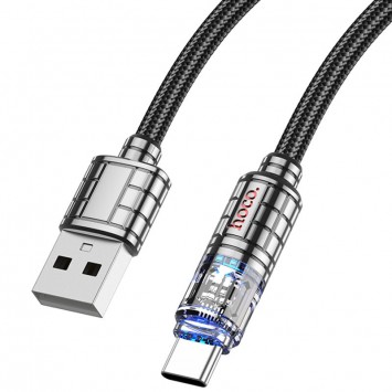 USB кабель Hoco U122 Lantern Transparent Discovery Edition USB to Type-C, Black - Type-C кабели - изображение 1