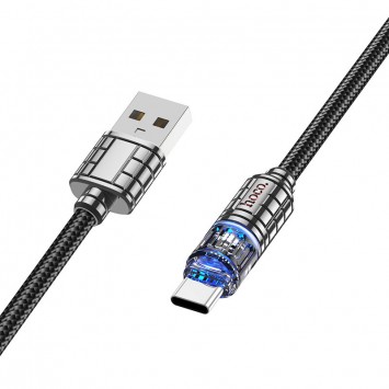 USB кабель Hoco U122 Lantern Transparent Discovery Edition USB to Type-C, Black - Type-C кабелі - зображення 4 