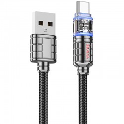USB кабель Hoco U122 Lantern Transparent Discovery Edition USB to Type-C, Black