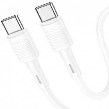 USB кабель Hoco X83 Victory PD 60W Type-C to Type-C (1m), White - Type-C кабелі - зображення 1 