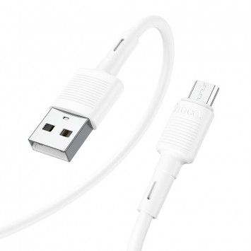 USB кабель Hoco X83 Victory USB to MicroUSB (1m), White - MicroUSB кабелі - зображення 1 
