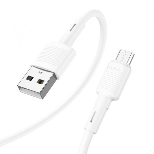 USB кабель Hoco X83 Victory USB to MicroUSB (1m), White - зображення 1 