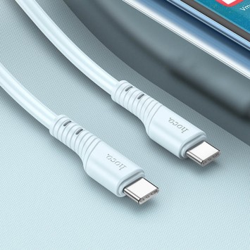 USB кабель Hoco X97 Crystal color Type-C to Type-C 60W (1m), Light blue - Type-C кабели - изображение 1