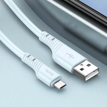 USB кабель Hoco X97 Crystal color USB to MicroUSB (1m), Light blue - MicroUSB кабели - изображение 2