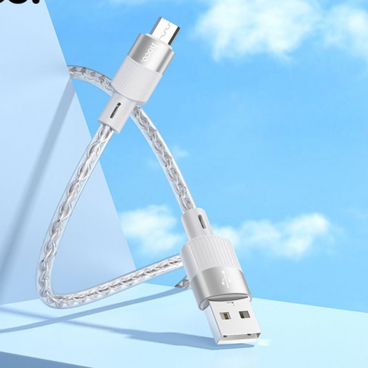 Кабель USB Hoco X99 Crystal Junction USB to MicroUSB (1.2m), Gray - изображение 2