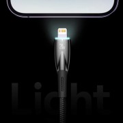 Кабель для Айфона Baseus Glimmer Series Fast Charging Data Cable Type-C to Lightning 20W 1m (CADH000001), Чорний