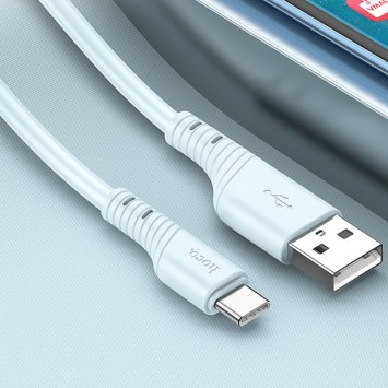 USB кабель Hoco X97 Crystal color USB to Type-C (1m), Light blue - Type-C кабели - изображение 2