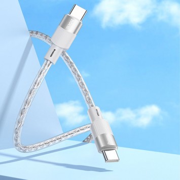 USB кабель Hoco X99 Crystal Junction Type-C to Type-C 60W (1.2m), Gray - Type-C кабелі - зображення 3 