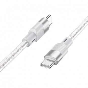 USB кабель Hoco X99 Crystal Junction Type-C to Type-C 60W (1.2m), Gray - Type-C кабелі - зображення 2 