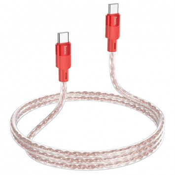 USB кабель Hoco X99 Crystal Junction Type-C to Type-C 60W (1.2m), Red - Type-C кабелі - зображення 3 