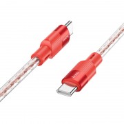 USB кабель Hoco X99 Crystal Junction Type-C to Type-C 60W (1.2m), Red