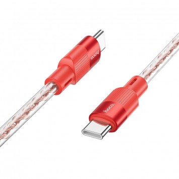USB кабель Hoco X99 Crystal Junction Type-C to Type-C 60W (1.2m), Red - Type-C кабели - изображение 1
