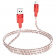 USB кабель Hoco X99 Crystal Junction USB to Type-C (1.2m), Red