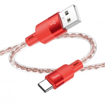 USB кабель Hoco X99 Crystal Junction USB to Type-C (1.2m), Red - Type-C кабели - изображение 3