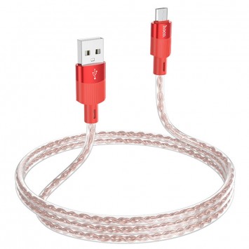 USB кабель Hoco X99 Crystal Junction USB to MicroUSB (1.2m), Red - MicroUSB кабелі - зображення 2 