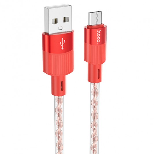 USB кабель Hoco X99 Crystal Junction USB to MicroUSB (1.2m), Red