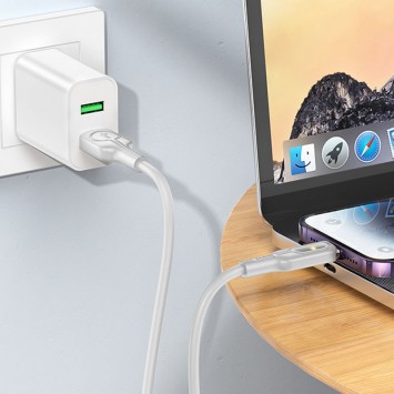 Кабель до Айфона Hoco U120 Transparent explore intelligent power-off USB to Lightning (1.2m), Gray - Lightning - изображение 3