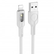 Кабель до Айфона Hoco U120 Transparent explore intelligent power-off USB to Lightning (1.2m), Gray