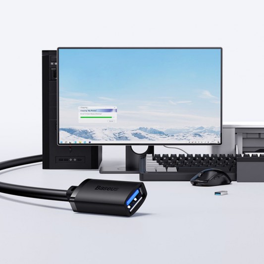 Кабель-подовжувач Baseus AirJoy Series USB3.0 Extension Cable 3m Cluster (B00631103111-04), Black - зображення 3 