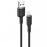 Шнур для Айфона Acefast MFI C2-02 USB-A to Lightning zinc alloy silicone (1m), Чорний