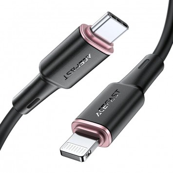 Шнур для фону Acefast MFI C2-01 USB-C to Lightning zinc alloy silicone (1m), Black - Lightning - зображення 1 