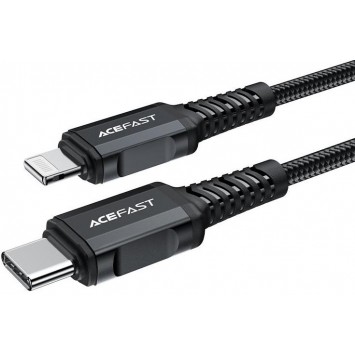 Шнур для фону Acefast MFI C4-01 USB-C to Lightning aluminum alloy (1.8m), Black - Lightning - зображення 1 