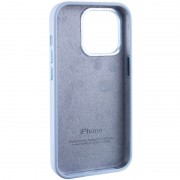 Чехол Silicone Case Metal Buttons (AA) для Apple iPhone 14 Pro Max (6.7"), Голубой / Blue Fog