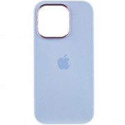 Чехол Silicone Case Metal Buttons (AA) для Apple iPhone 14 Pro Max (6.7"), Голубой / Cloud Blue