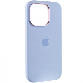 Чехол Silicone Case Metal Buttons (AA) для Apple iPhone 14 Pro Max (6.7"), Голубой / Cloud Blue