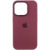 Чехол Silicone Case Metal Buttons (AA) для Apple iPhone 14 Pro Max (6.7"), Бордовый / Plum