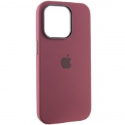 Чохол Silicone Case Metal Buttons (AA) для Apple iPhone 14 Pro Max (6.7"), Бордовий / Plum
