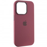 Чехол Silicone Case Metal Buttons (AA) для Apple iPhone 14 Pro Max (6.7"), Бордовый / Plum